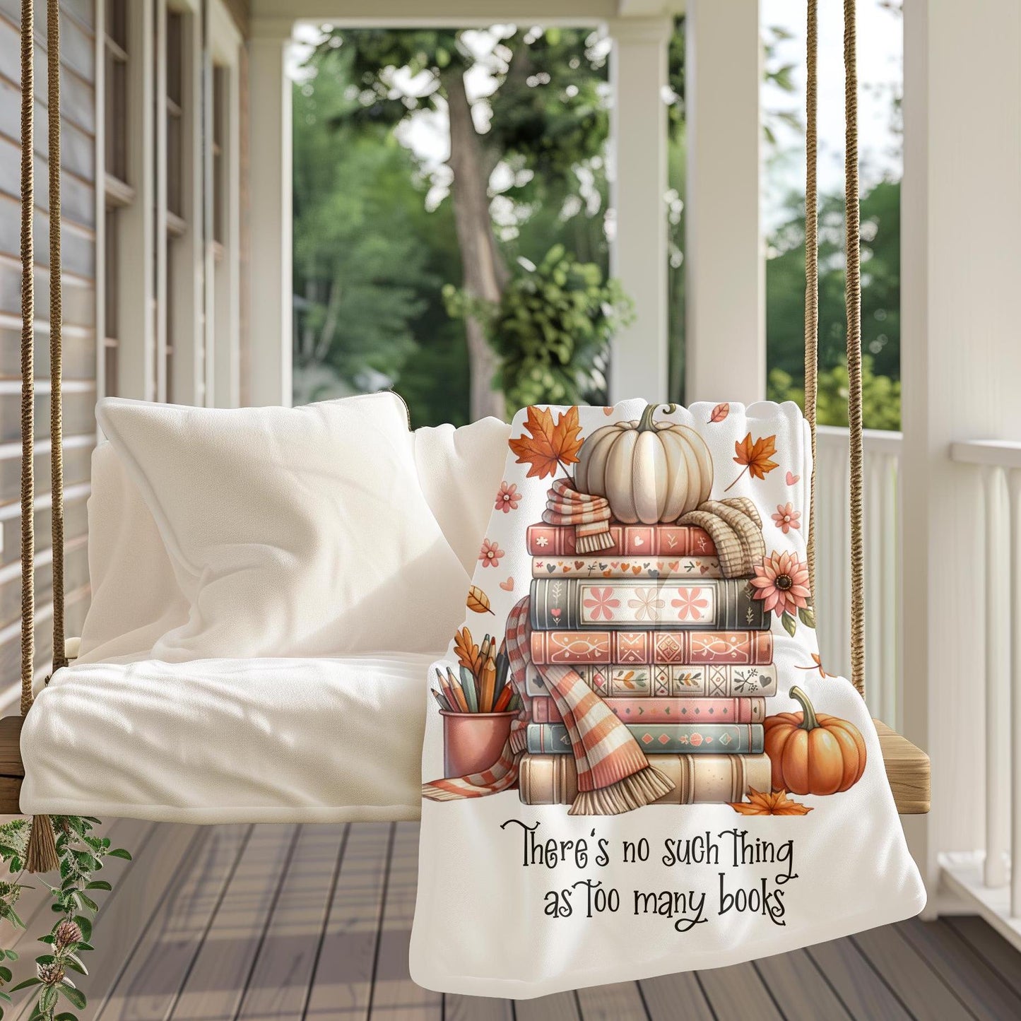 Book lovers fall blanket autumn blanket for book lovers fall throw blanket for bookworms blanket for reading cozy reading blanket for fall