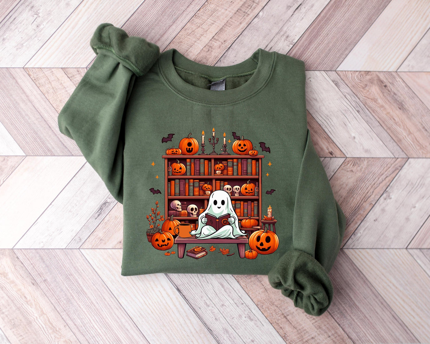 Ghost Reading Books Sweatshirt, Librarian Ghost Halloween, Halloween Teacher Sweatshirt, Halloween Shirt, Teacher Gift, Boo School