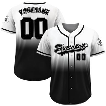 Personalized Team Name Number Logo Baseball Jersey, Custom Jersey for Men Women Youth Preschool, Printed Black White Jersey Button Down