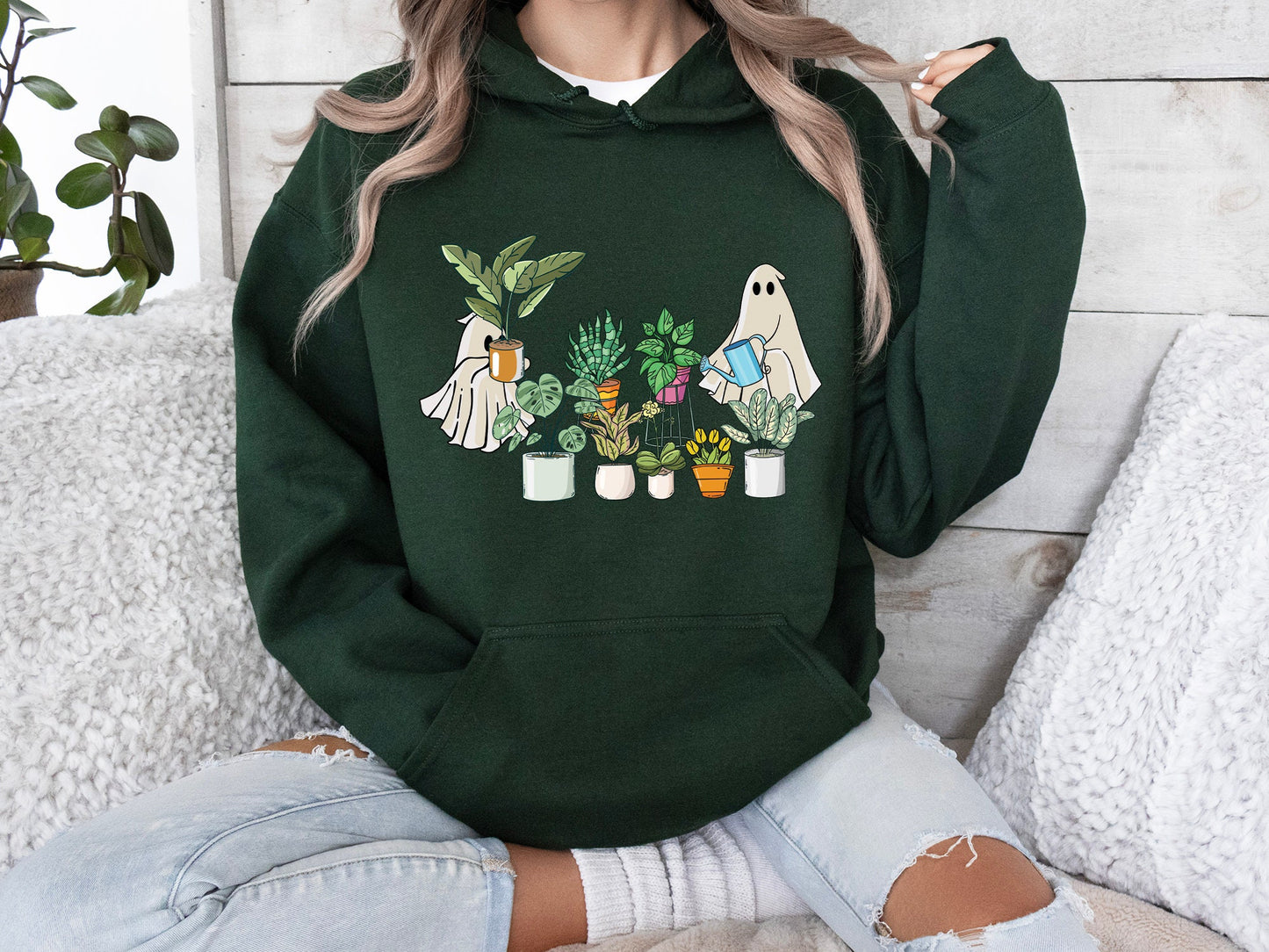 Cute Ghost Sweatshirt, Plant Lady Sweatshirt, Halloween Mom Sweater, Ghost Sweater, Plant Lover Gift, Funny Halloween, Fall Sweater