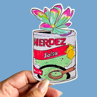 Rasquachismo Salsa Succulent | Large 5" Sticker Decal | Water-Resistant | Latino Plants in Cans