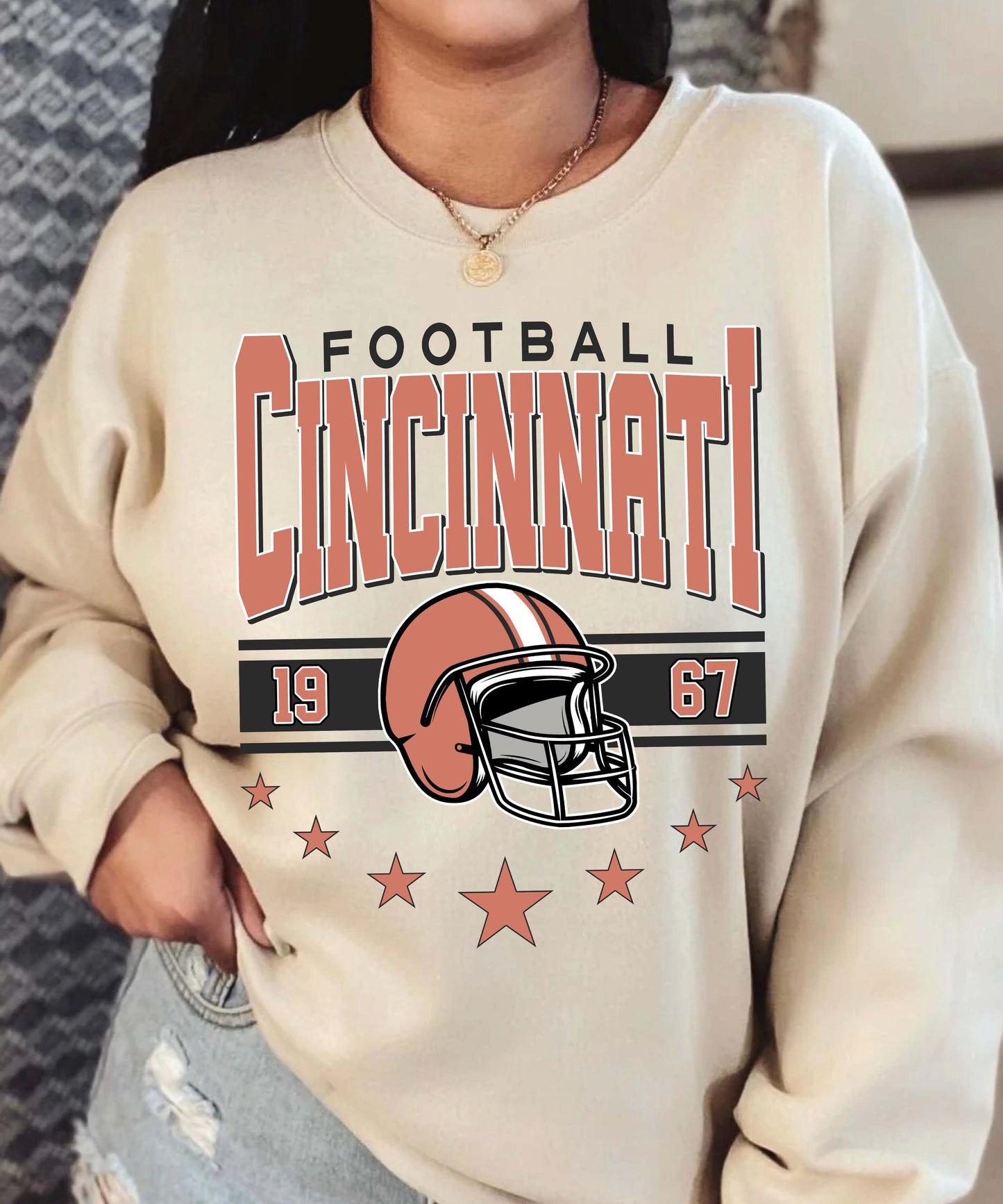 Trendy Cincinnati Game Day Shirt, Retro Cincinnati Football Sweatshirt, Cincinnati Shirt, Game Day Shirt, Cincinnati Football Fan Gift.