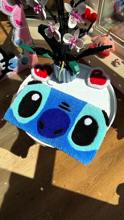 Pink Keyboard Rug – Handmade Tufted Coaster Mat, Cute Desk Decor, Fluffy Anime Carpet, Funny Kawaii Gift for Gamers or Work Setup