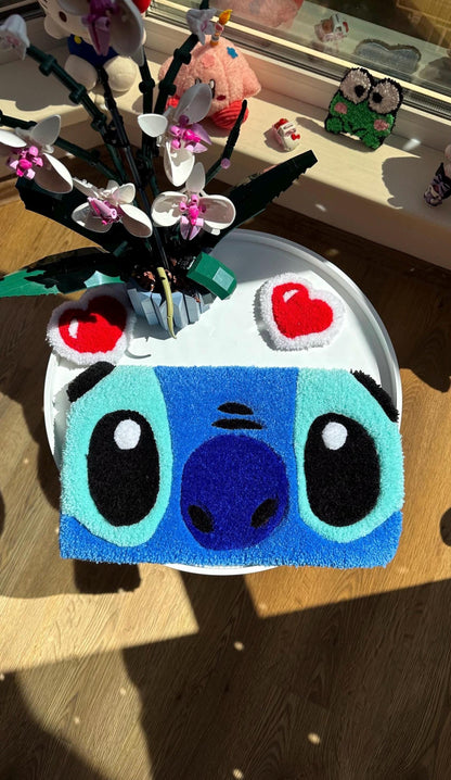 Pink Keyboard Rug – Handmade Tufted Coaster Mat, Cute Desk Decor, Fluffy Anime Carpet, Funny Kawaii Gift for Gamers or Work Setup