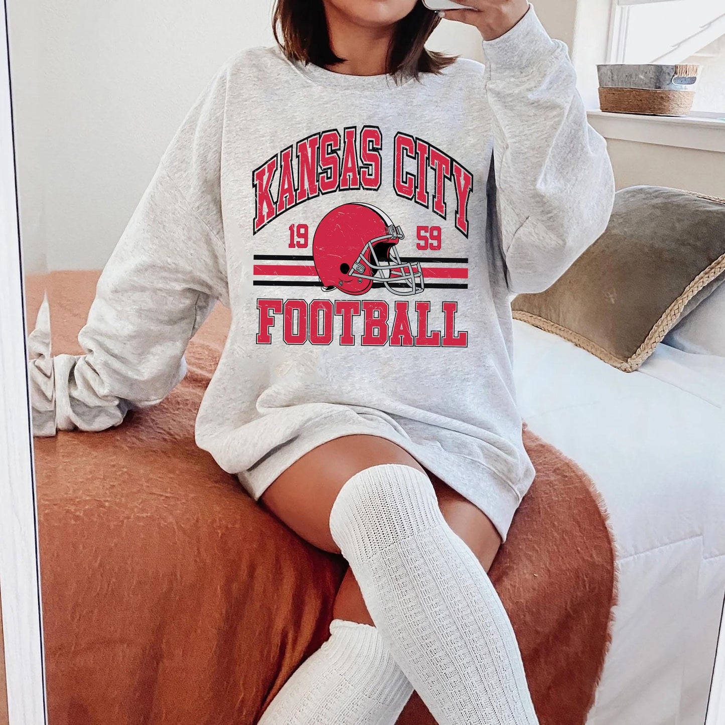 Kansas City Football, Kansas City Sweatshirt, Kansas City Football Sweatshirt, Football Fan Gift, Game Day Shirt, Kansas City Fan.