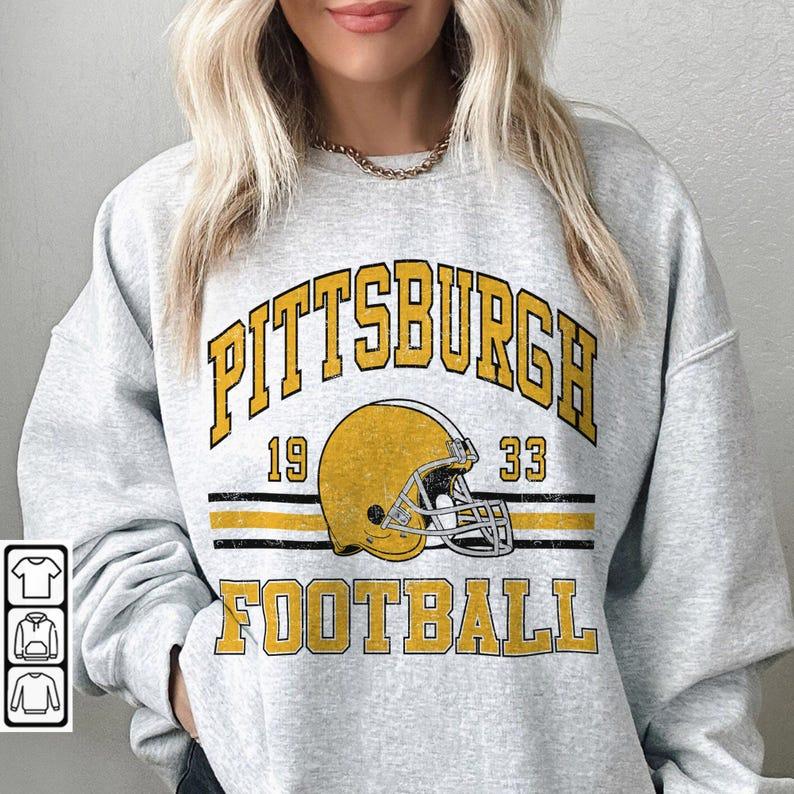 Pittsburgh Shirt Retro Style 90s Vintage Unisex Crewneck, Pittsburgh Football Sweatshirt, Graphic Tee Gift For Football Fan Sport.