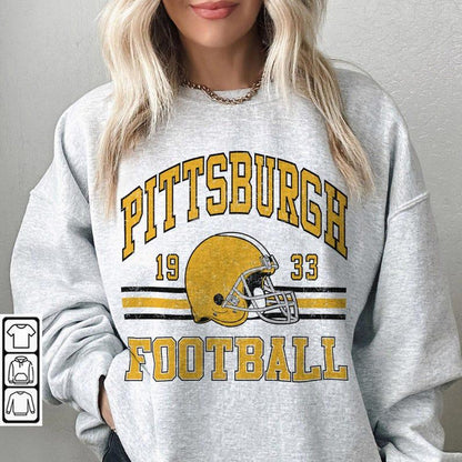 Pittsburgh Shirt Retro Style 90s Vintage Unisex Crewneck, Pittsburgh Football Sweatshirt, Graphic Tee Gift For Football Fan Sport.