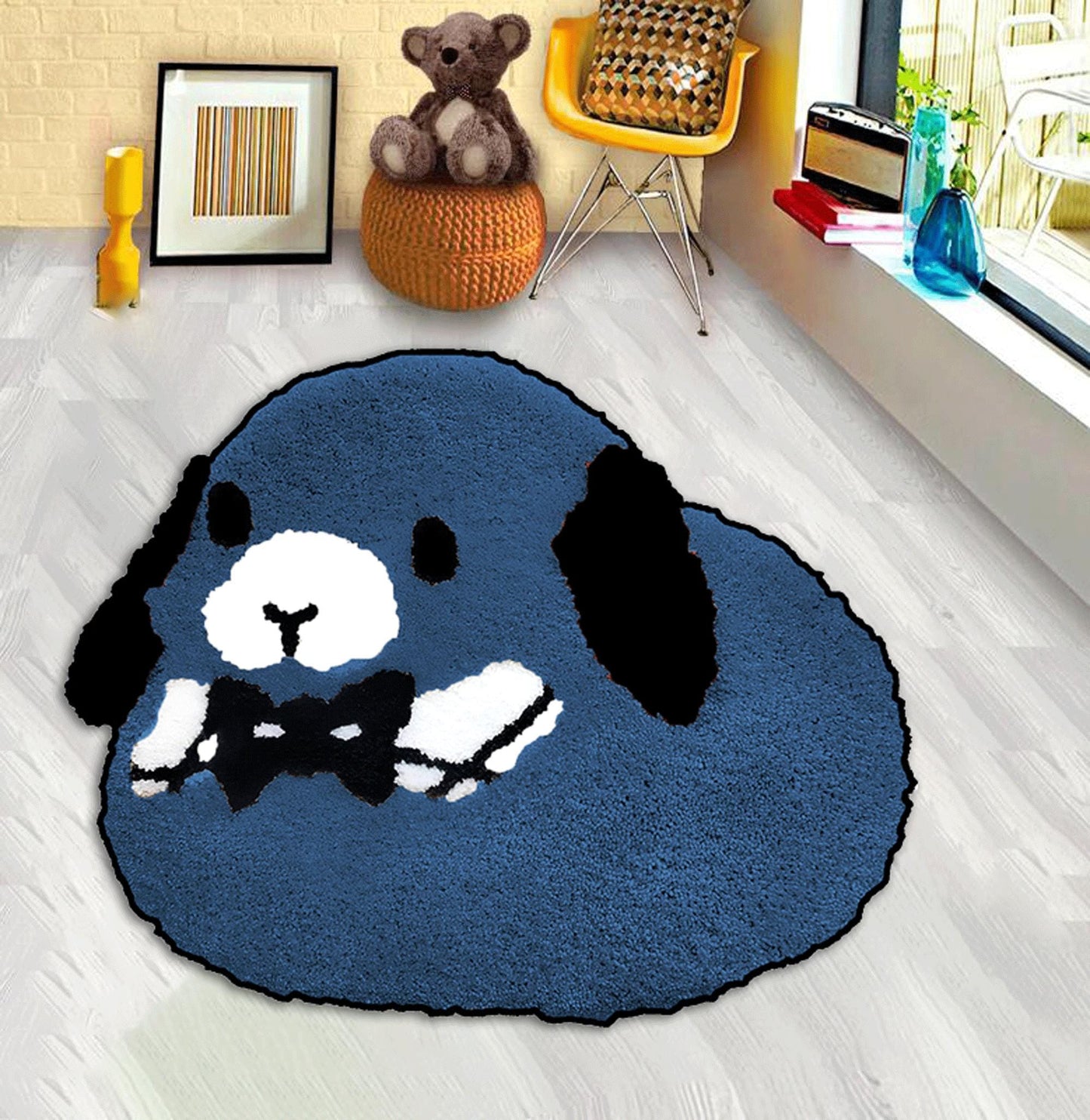 blue rabbit rug, red rabbit rug, sleeping rabbit, white bunny rug, Bunny Rug, Animal Rug, Cute Rabbits Rug, Custom rug,Rabbit Lovers,Rabbit