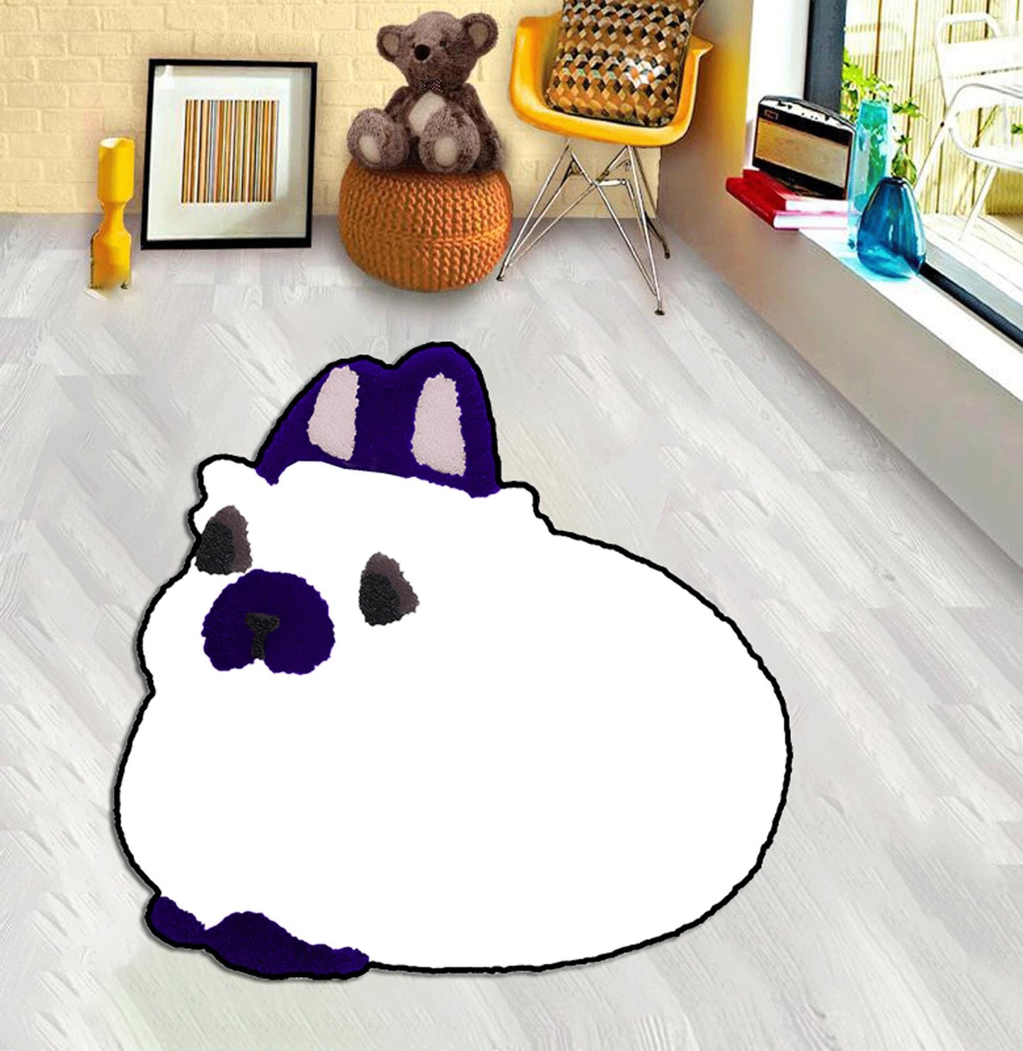 blue rabbit rug, red rabbit rug, sleeping rabbit, white bunny rug, Bunny Rug, Animal Rug, Cute Rabbits Rug, Custom rug,Rabbit Lovers,Rabbit