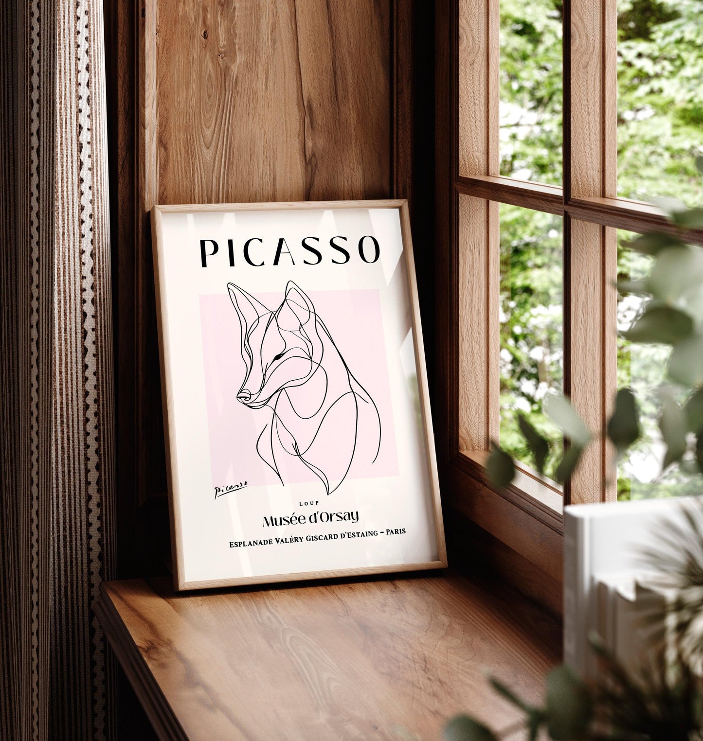 Wolf lover gift, Picasso wall art, Wolf art print, Minimalist decor, Mid century poster