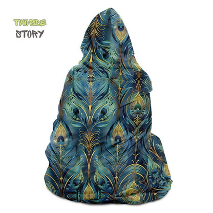 Micro-fleece Psychedelic Printed Jacket Hooded Cloak, Psychedelic Clothes, Festival Rave Party Wear, Festival Cape, Hooded Wearable Blanket