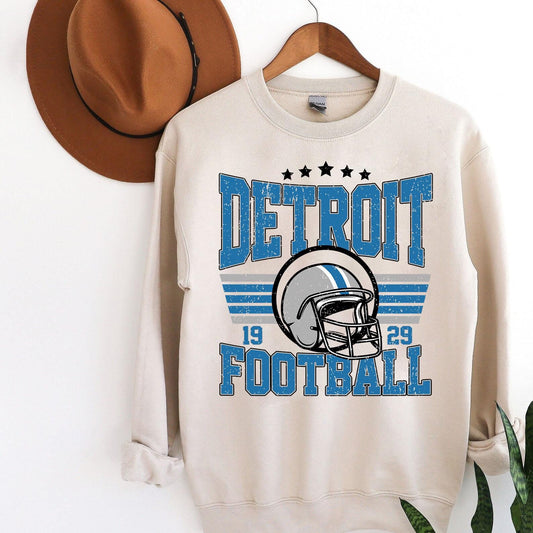 Detroit Football Shirt, Detroit Football Sweatshirt, Vintage Style Detroit Football shirt, Sunday Football, Game Day Shirt.