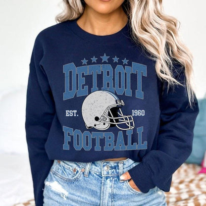 Vintage Style Detroit Football shirt, Game Day Football Shirt, Detroit Football Shirt, Sunday Football, Detroit Football Sweatshirt.