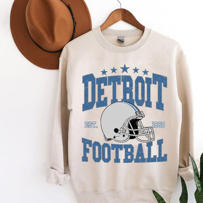 Vintage Style Detroit Football shirt, Game Day Football Shirt, Detroit Football Shirt, Sunday Football, Detroit Football Sweatshirt.