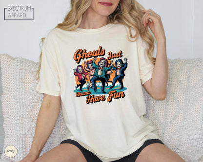 Comfort Colors Ghouls Just Wanna Have Fun Shirt, Ghouls Night Out Shirt, Ghost Shirt, Retro Halloween Shirt