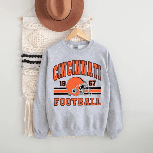 Trendy Cincinnati Game Day Shirt, Cincinnati Shirt, Game Day Shirt, Cincinnati Football Fan Gift, Retro Cincinnati Football Sweatshirt.