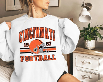 Trendy Cincinnati Game Day Shirt, Cincinnati Shirt, Game Day Shirt, Cincinnati Football Fan Gift, Retro Cincinnati Football Sweatshirt.