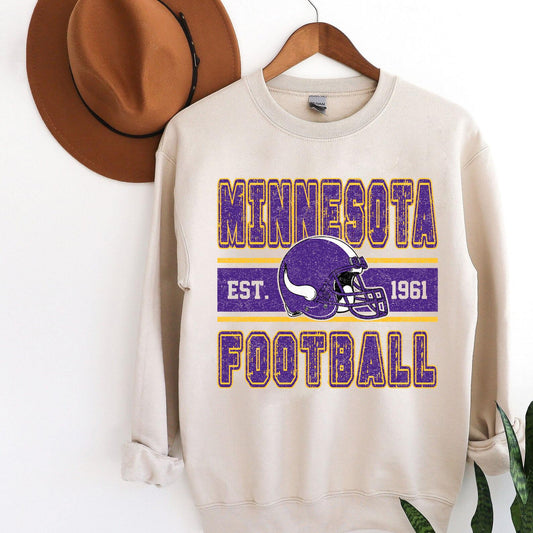 Vintage Minnesota Football Shirt, Purple and Gold Shirt, Minnesota Football Sweatshirt, Style Minnesota Football shirt, Sunday Football