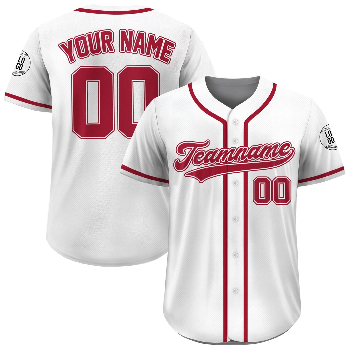 Custom Team Name Number Logo Baseball Jersey Shirt, Personalized Baseball Jersey For Adult Kid, Red White Baseball Jersey Custom Shirt