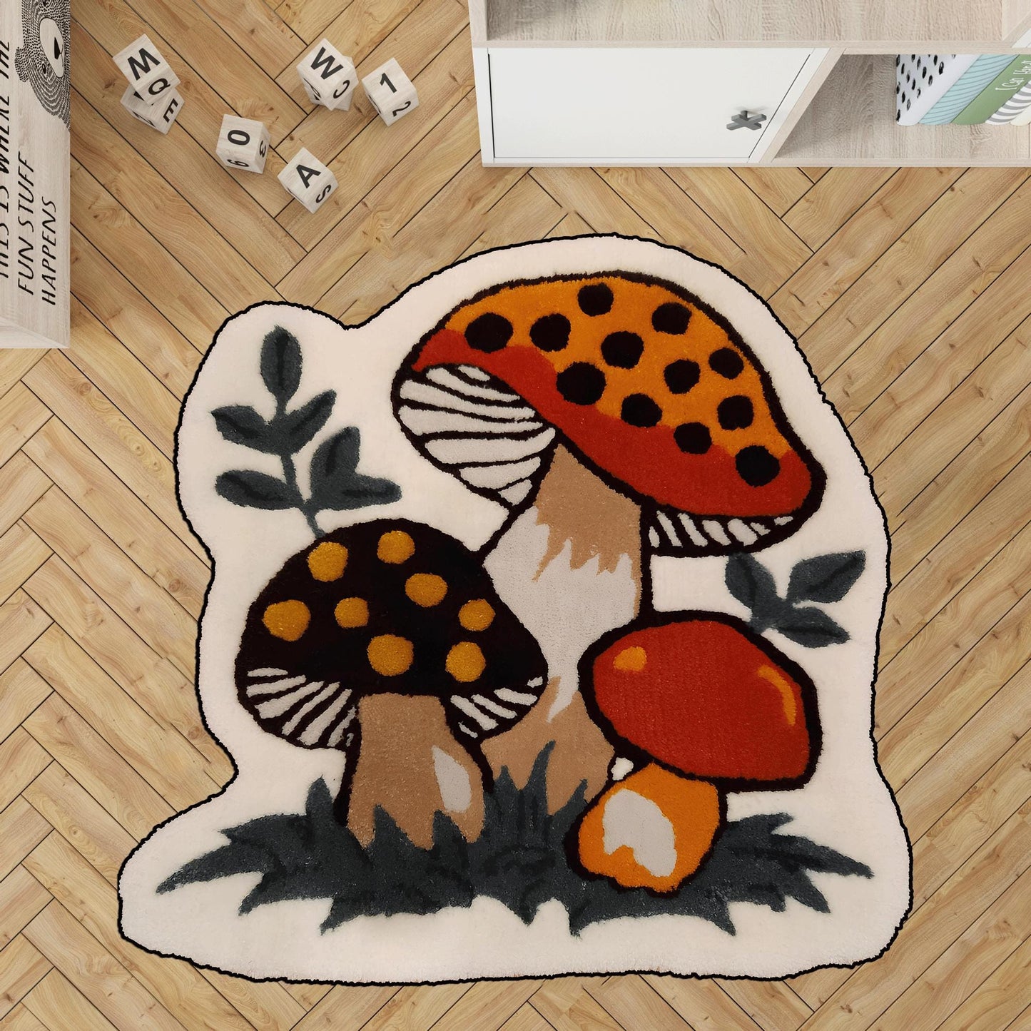 blue and black mushroom,rainbow mushroom rug,pınk mushroom rug,Yellow Navy Blue Mushroom,mushroom colorful,red mushroom rug,blue mushroom