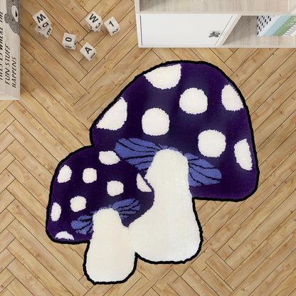 blue and black mushroom,rainbow mushroom rug,pınk mushroom rug,Yellow Navy Blue Mushroom,mushroom colorful,red mushroom rug,blue mushroom