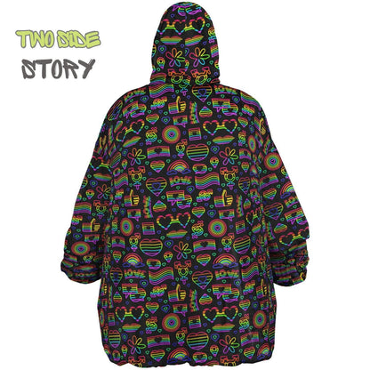 Unisex Reversible Adult Snug Hoodie,Pride Flag Reversible Oversized Hoodie Blanket,Lounge Wear,Unique Gifts,Christmas Gift,Dog Lover Gift