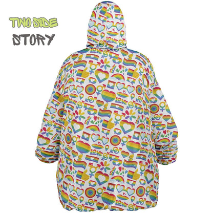 Unisex Reversible Adult Snug Hoodie,Pride Flag Reversible Oversized Hoodie Blanket,Lounge Wear,Unique Gifts,Christmas Gift,Dog Lover Gift