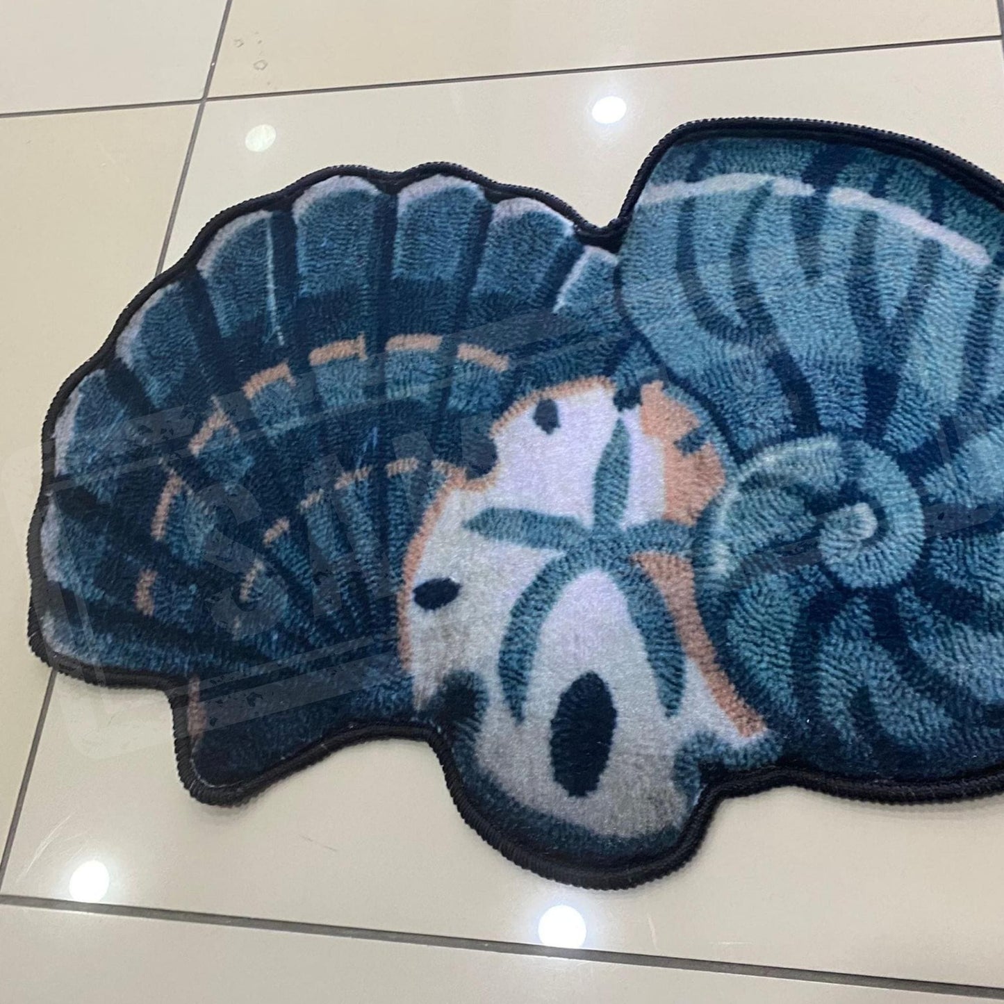 Tufted Look Bath Mat, Sea Shell Bath Mat, Soft Bath Mat, Non Slip Mat, Bathroom Decor, Gift Mat, Rugs For Bathroom,Gift Rug,Washable Mat,mat