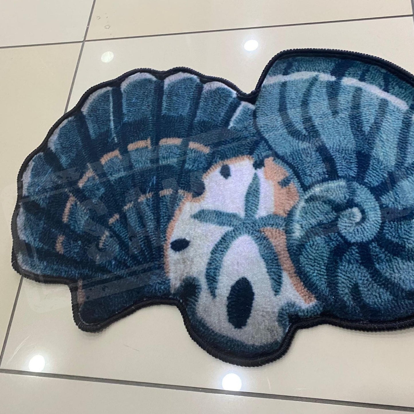 Tufted Look Bath Mat, Sea Shell Bath Mat, Soft Bath Mat, Non Slip Mat, Bathroom Decor, Gift Mat, Rugs For Bathroom, Gift Rug, Washable Mat
