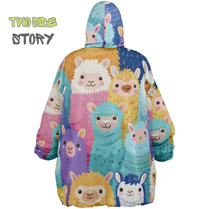Unisex Reversible Mama Lama Fun Print Adult Snug Hoodie,Reversible Oversized Hoodie Blanket,Lounge Wear,Unique Gift,Christmas Gift,Mama Gift