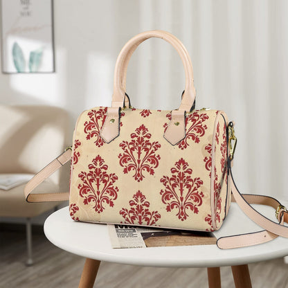 Scarlet Grace Leather Boston Handbag. Waterproof PU Leather Handbag, Top Handle Vegan Leather, Crossbody, Shoulder bag.