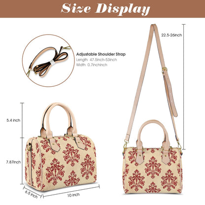 Scarlet Grace Leather Boston Handbag. Waterproof PU Leather Handbag, Top Handle Vegan Leather, Crossbody, Shoulder bag.