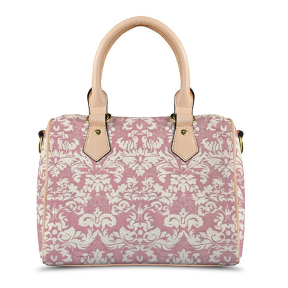 Pretty 'N' Pink Leather Boston Handbag. Waterproof PU Leather Handbag, Top Handle Vegan Leather, Crossbody, Shoulder bag.