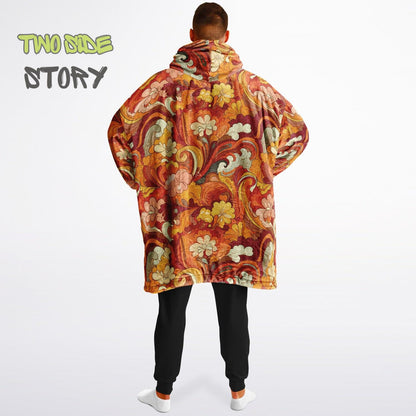 Unisex Reversible Snug Hoodie,Psychedelic Autumn Trippy Blanket Hoodie,Festival Rave Party Wear,Oversized Trippy Hoodie Blanket,Unique Gifts
