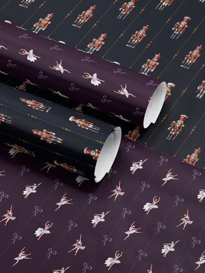 Ballerina Birthday Party Wrapping Paper Girl Gift Wrap Purple Wrapping Paper Ballet Gift Wrap for Holiday Wrapping Paper Children Gift Idea