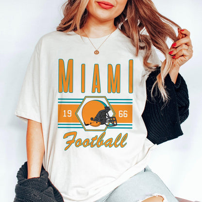 Miami Football Orange Shirt, Game Day Tee, Miami Team Rugby Gift, Sunday Miami Football Sweatshirt, Miami Football Fan Shirt