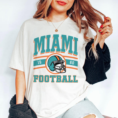 Miami Football Vintage Style Shirt, Game Day Tee, Miami Team Rugby Gift, Sunday Miami Football Sweatshirt, Miami Football Fan Shirt
