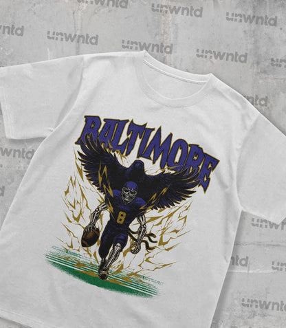 Baltimore Football Shirt - Graphic Tees - Skeleton Shirt - Merch Tee - Gift Shirt - Bootleg Shirt - Vintage - Skeleton Football Shirt