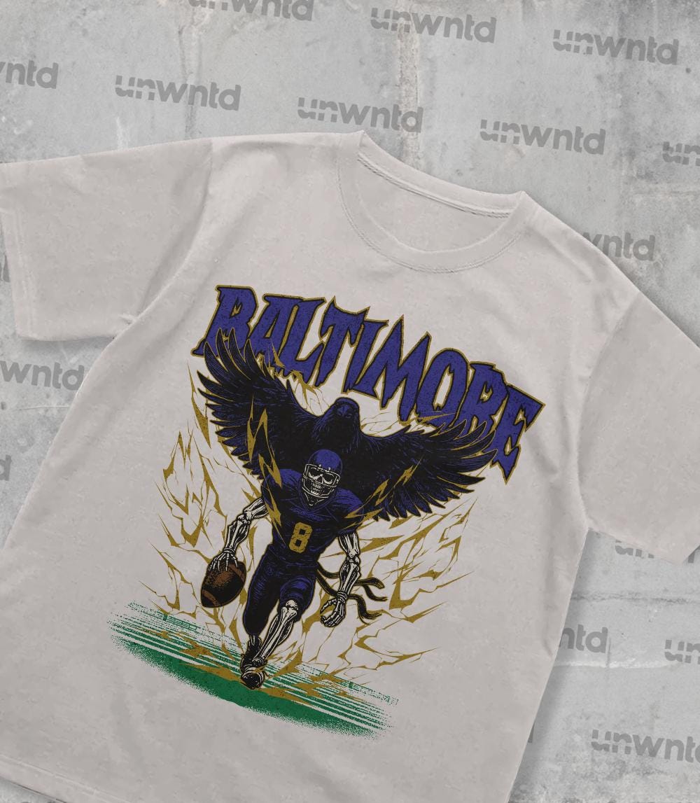 Baltimore Football Shirt - Graphic Tees - Skeleton Shirt - Merch Tee - Gift Shirt - Bootleg Shirt - Vintage - Skeleton Football Shirt