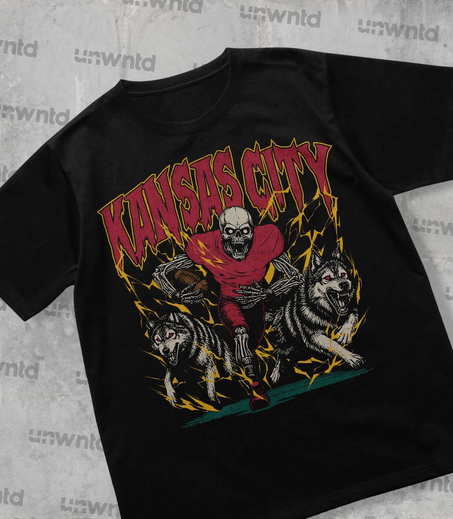 Kansas City Football Shirt - Graphic Tees - Skeleton Shirt - Merch Tee - Gift Shirt - Bootleg Shirt - Vintage - Skeleton Football Shirt