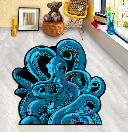 Octopus rug,Octopus decor,Purple Octopus,Green Octopus,Blue Octopus,Octopus Sea Personalized Area Rug,Sea Lover Gift, Custom rug, Home decor