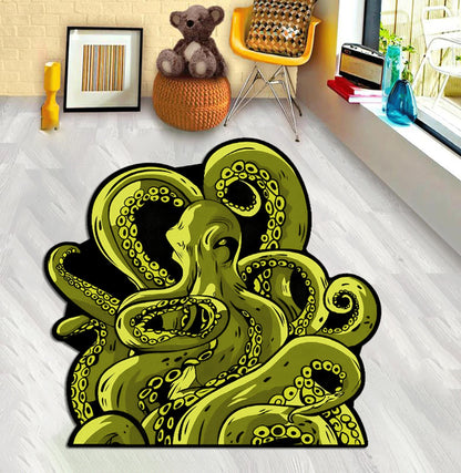 Octopus rug,Octopus decor,Purple Octopus,Green Octopus,Blue Octopus,Octopus Sea Personalized Area Rug,Sea Lover Gift, Custom rug, Home decor