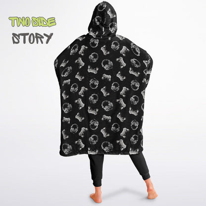 Gamer Print Reversible Adult Snug Hoodie,Oversized Double Sided Hoodie Blanket for Gamers,Warm Blanket with Sleeves,Unique Gift for Gamer