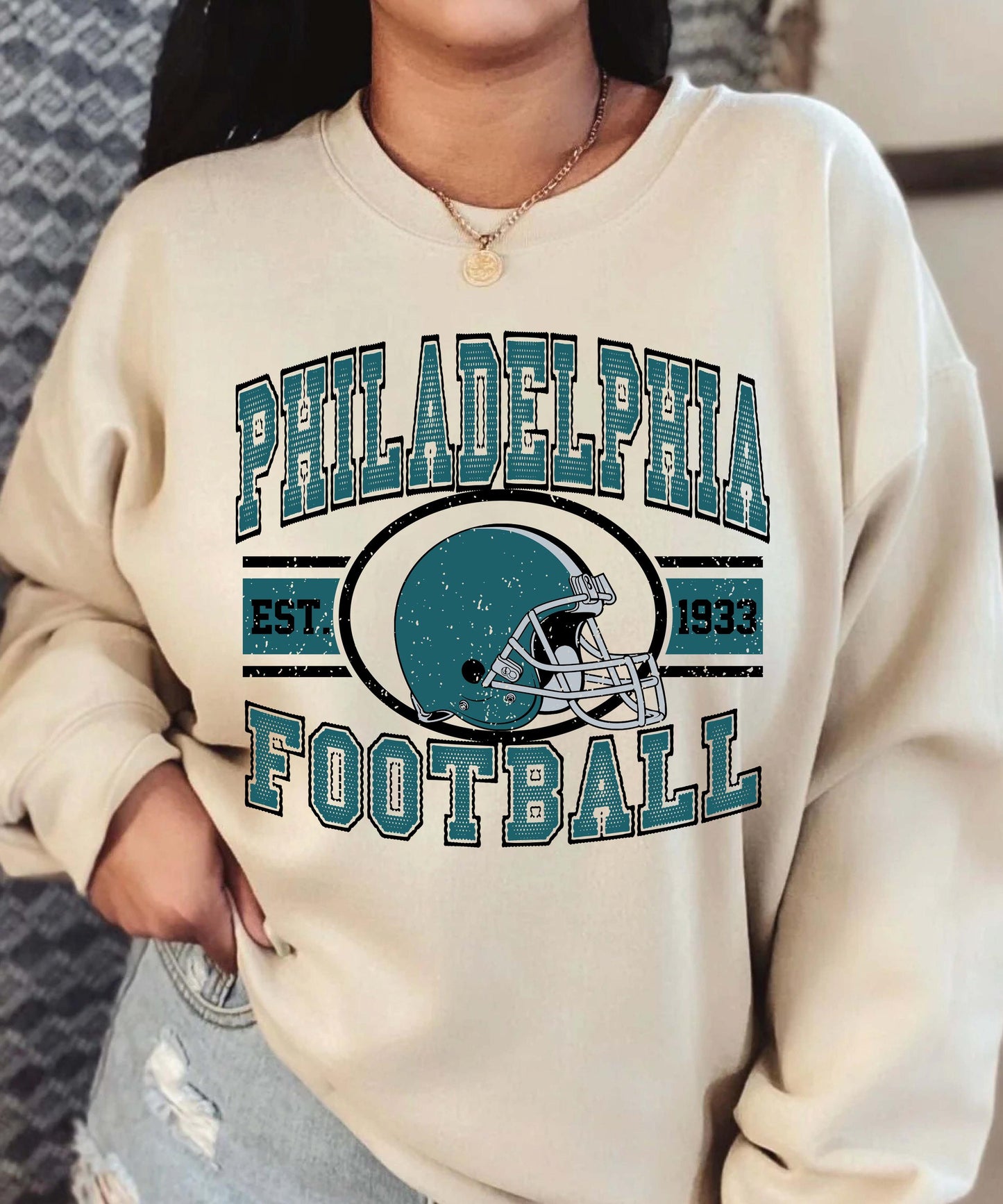 Philadelphia Football Sweatshirt, Philadelphia Retro, Vintage Style Gift, Football Tee, Philadelphia Fans Shirt, Philadelphia Football Shirt