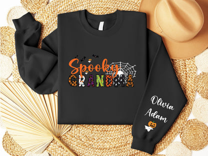 Custom Mama Halloween Sweatshirt Personalized Cute Crewneck Spooky Season Crewneck Fall Season Mommy Shirt