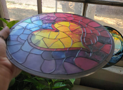 Rainbow Heart: Stained Glass Style Window Hanging