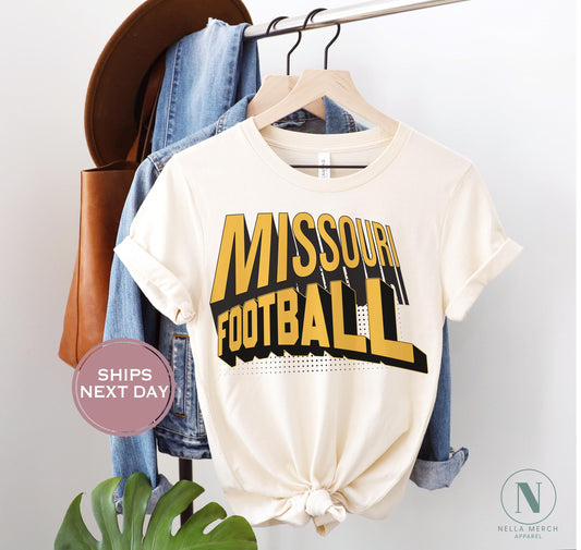 Retro Missouri Football Shirt, Vintage Missouri Football Tee, Columbia Missouri T-Shirt, College Football Shirt