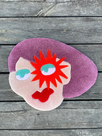 Funky Tufted Rug /  100% Handmade Rug / Housewarming Gifts, 3D Custom Rug , Wall Decor