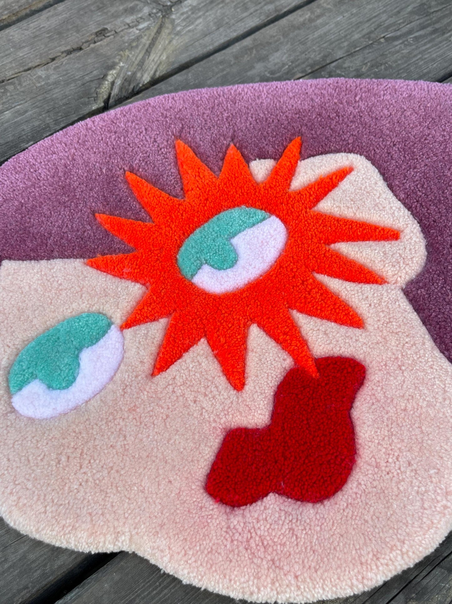 Funky Tufted Rug /  100% Handmade Rug / Housewarming Gifts, 3D Custom Rug , Wall Decor