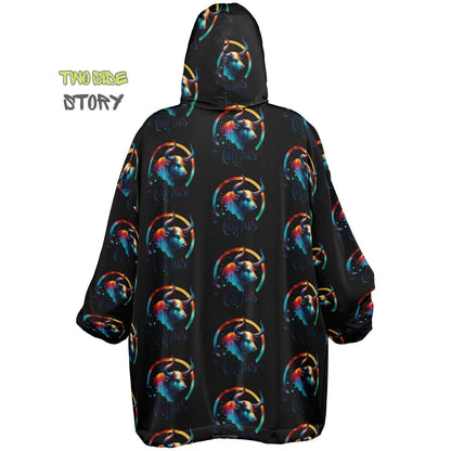 Unisex Taurus Star Sign Print Snug Hoodie,Printed Hooded Blanket,Blanket Sleeves,Lounge Wear,Unique,Novelty Gifts, birthday Christmas Gift